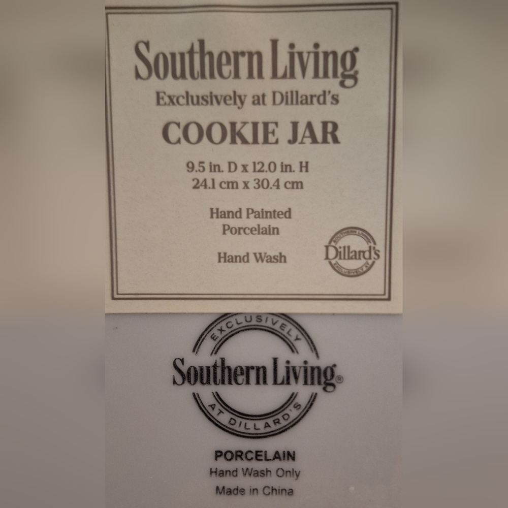 SOUTHERN LIVING Blue and White Porcelain Cookie Jar - Picture 7 of 8